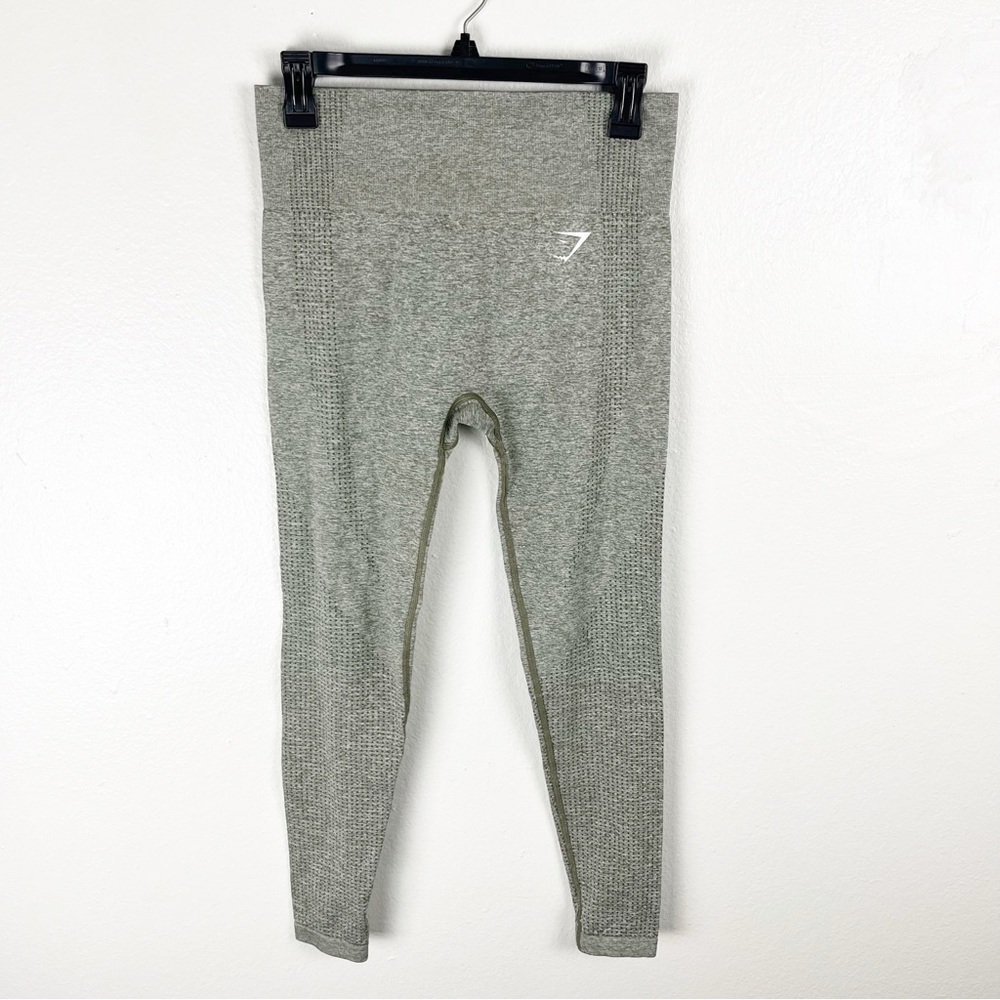 GYMSHARK Green High Rise Cropped Leggings Medium Gym Yoga Workout Training